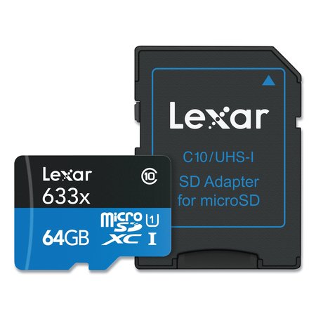 LEXAR microSDXC Memory Card, UHS-I U1 Class 10, 64 GB LSDMI64GBBNL633